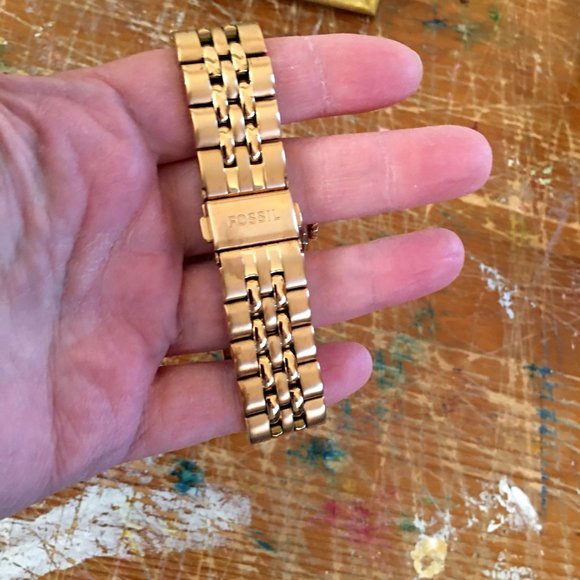 Women's Rose Gold Fossil Boyfriend Chronograph Watch, NWOT - Picture 3 of 6